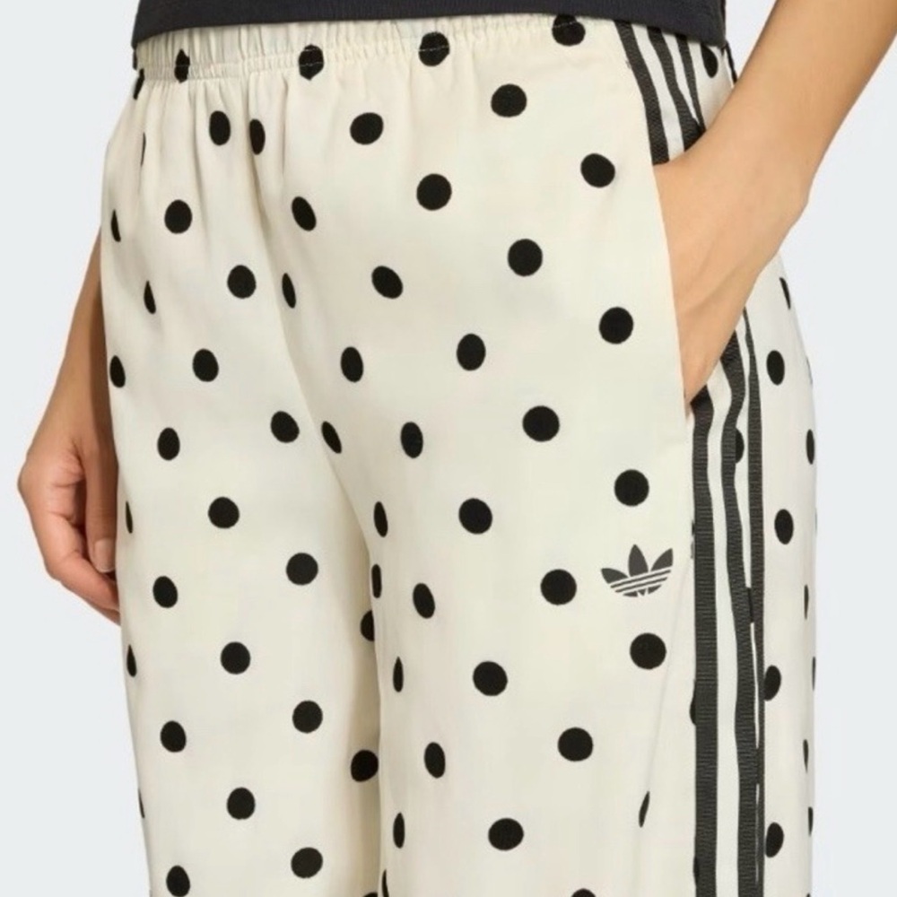 Adidas Cream and Black Polka Dot Pants